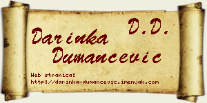Darinka Dumančević vizit kartica